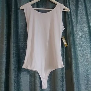 NWT Open lace up back white bodysuit